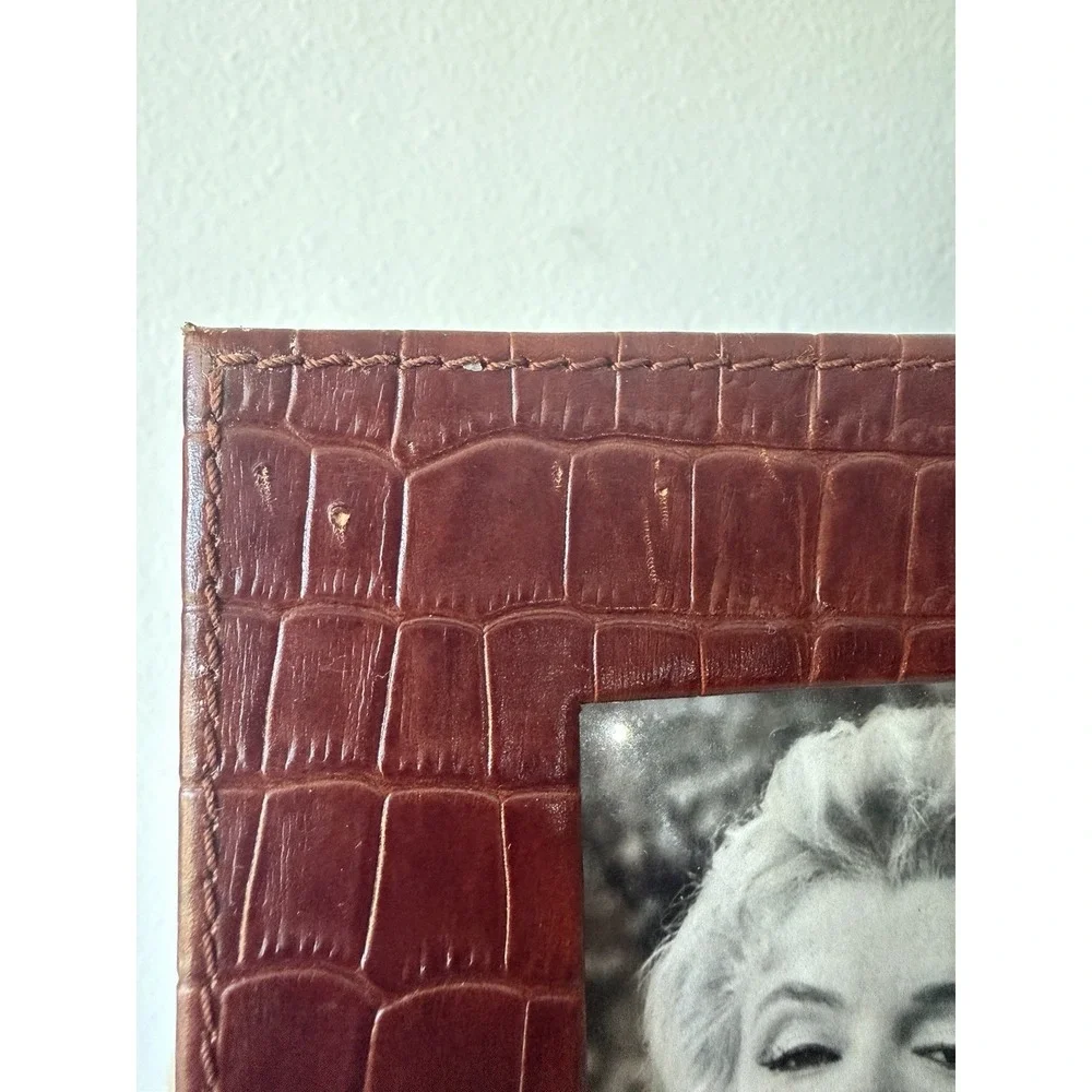 Vintage Embossed Genuine Leather Photo Frame